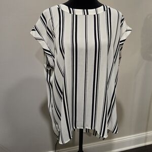 Ann Taylor Navy/White Stripe HiLow Top